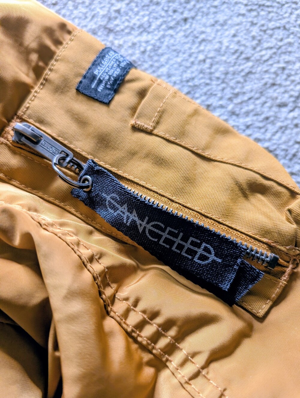 Pull&Bear Mustard Full Zip Bomber Jacket Full Zip (S) - Picture 3 of 4
